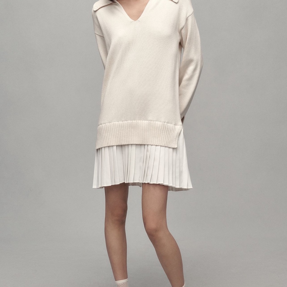 Anthropologie English Factory Polo Pleated Twofer Mini Dress